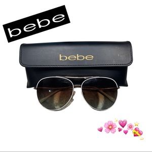 BEBE White Polarized Aviator Sunglasses